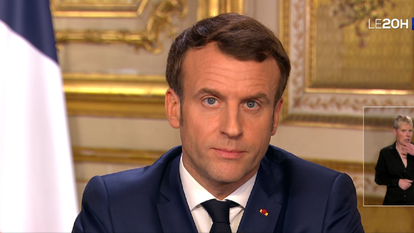 Emmanuel Macron à l'Élysée, le 12 mars 2020.
