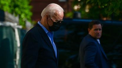 Joe Biden (ici le samedi 5 juin) va «à nouveau souligner l'engagement des États-Unis, de l'Europe» face à Vladimir Poutine.