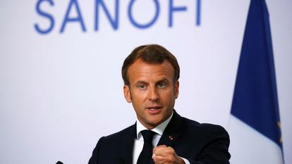Discours d'Emmanuel Macron, en visite dans les locaux de Sanofi en juin 2020.
