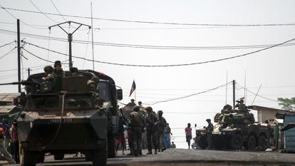 Des troupes françaises de l'opération Sangaris à Bangui en Centrafrique, en février 2014.
