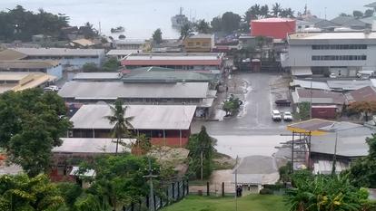 Les rues du centre-ville de Honiara, Îles Salomon, le 6 décembre 2021.