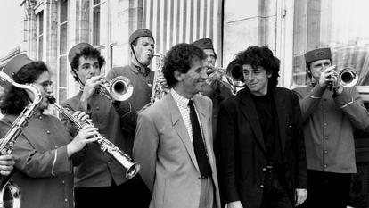 Jack Lang et Patrick Bruel en juin 1992.