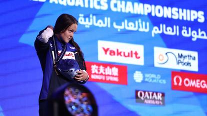 Anastasia Gorbenko sur le podium.
