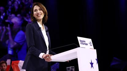 Valérie Hayer en meeting à Lille, le 9 mars 2024.