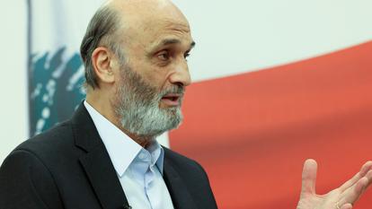 Samir Geagea, chef du parti chrétien des Forces libanaises, à Maarab, au nord de la capitale Beyrouth, le 20 mai 2022