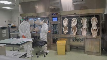 Le laboratoire où Transgene produit ses vaccins, à Ilkirch, en Alsace.
