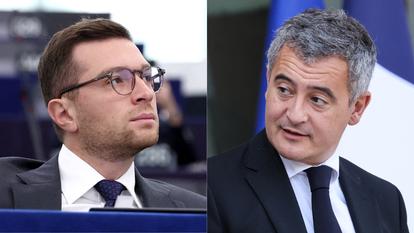 رئيس التجمع الوطني جوردان بارديلا ووزير العدل جيرالد دارمانان.