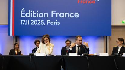 Sébastien Lecornu et Amélie de Montchalin, le 17 novembre lors du sommet Choose France.