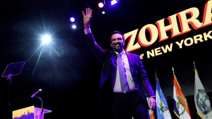 Le maire de New York, Zohran Mamdani lors d’un rassemblement dans le quartier de Brooklyn, le 4 novembre 2025.