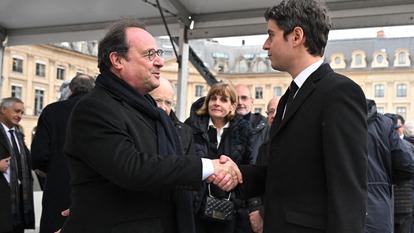 Franois Hollande et Gabriel Attal.