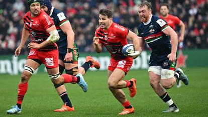 Antoine Dupont lors de son dernier match avec Toulouse, contre Leicester en Champions Cup, le 19 janvier dernier.