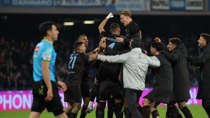 La joie des joueurs du Napoli.