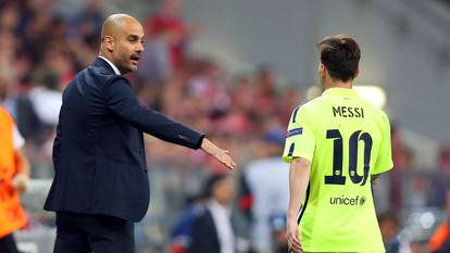 Pep Guardiola, Lionel Messi.