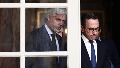 Le patron des députés Droite républicaine, Laurent Wauquiez, et le président des Républicains, Bruno Retailleau.