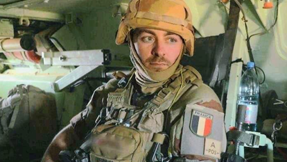 Pierre-Olivier Kleitz lors d’un convoi en opération extérieure au Mali en 2020, où il a été blessé par une mine.