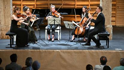 Le Quatuor Fidelio et Lilian Lefebvre en concert à la Grange de Meslay en 2025.