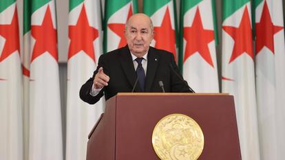 Le président algérien Abdelmadjid Tebboune devant le parlement algérien, le 29 décembre 2024.