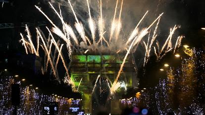 L’Arc de Triomphe, sur les Champs-Élysées, le 31 décembre 2025.