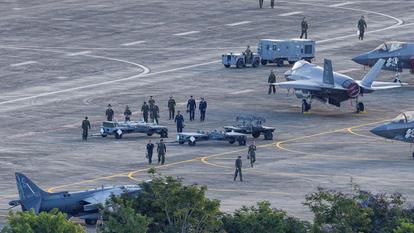 Des F-35 de l’US Air Force participant aux opérations au Venezuela, en alerte sur la base de Ceiba, à Puerto Rico.