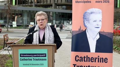 Catherine Trautmann lors d’une conférence de presse à Strasbourg, en novembre 2025.