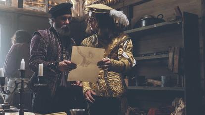 Léonard de Vinci (Jonny Glynn) et Raphaël (Joshua Duffy).