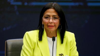 Delcy Rodriguez lors d’une conférence de presse à Caracas, en mars 2025.