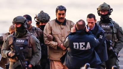 Nicolas Maduro conduit au tribunal à New York lundi.