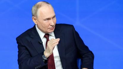 Vladimir Poutine lors de sa conférence de presse annuelle de fin d’année, le 19 décembre 2025.