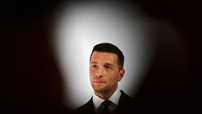 Jordan Bardella lors de ses vœux à la presse, le 12 janvier 2026.