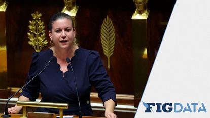 Mathilde Panot à la tribune de l’Assemblée nationale.