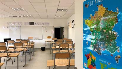 Une salle de classe au collège Paul Fort, à Montlhéry (Essonne).