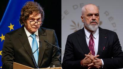 Le président argentin Javier Milei et le premier ministre albanais Edi Rama.