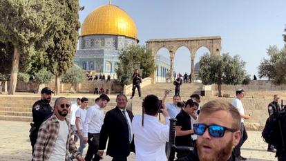 Itamar Ben Gvir, alors député, sur l’esplanade des Mosquée, en mai 2022.