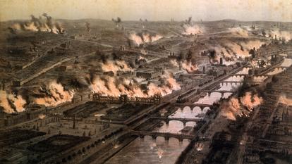 Incendies à Paris pendant la Commune, mai 1871.