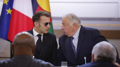 Gérard Larcher et Emmanuel Macron, le 16 janvier 2026.