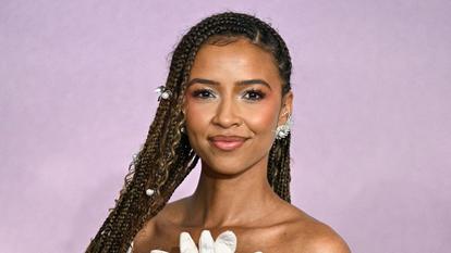 Flora Coquerel, Miss France 2014, le 14 janvier 2026 à Paris lors de l’avant-première de la saison 4 de La Chronique des Bridgerton.