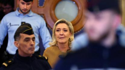 Marine Le Pen, au Tribunal de Paris sur l’île de la Cité, à Paris, le 3 février.