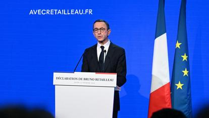 Bruno Retailleau lors de l’annonce de sa candidature à la présidentielle, le 12 février 2026.