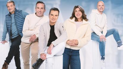 Laurent Luyat présentera les Jeux paralympiques sur France Télévisions avec, de gauche à droite, Stéphane Lippert, Benoit Gilly, Ophélie David et Martial Fernandez.