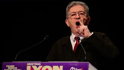 Jean-Luc Mélenchon, lors d’un meeting à Lyon, le 26 février 2026.