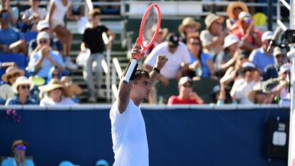 Flavio Cobolli of Italy in action against Casper Wong of Hong Kong in the Quarterfinals of the Delray Beach Open February 20, 2026 in Delray Beach, Florida. (Photo by JC Ruiz/Sipa USA) - Photo by Icon Sport