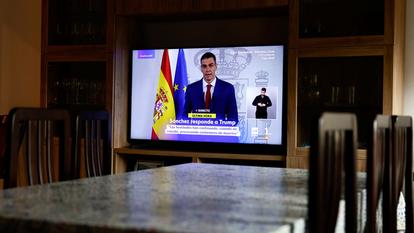 Allocution télévisée du chef du gouvernement espagnol Pedro Sanchez le 4 mars 2026.
