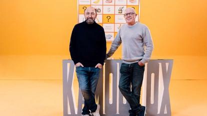 Kad Merad et Olivier Baroux tournent Kamoulox pour Canal+.