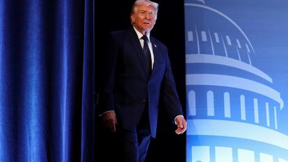 Donald Trump au Trump National Doral Miami à Miami, le 9 mars 2026.