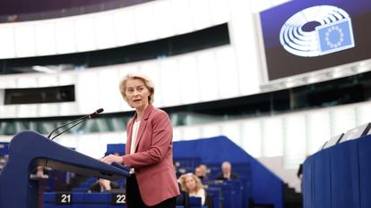 Ursula von der Leyen au Parlement européen à Strasbourg, mercredi 11 mars 2026.