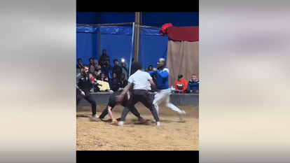 Combat à Besançon sous le chapiteau du cirque Pagnozoo.