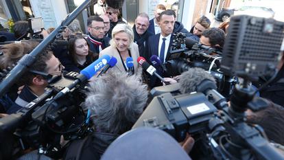 Marine Le Pen à Oignies (Pas-de-Calais), mercredi 18 mars 2026.
