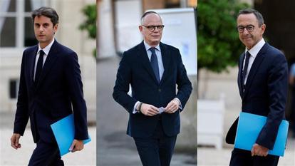 Gabriel Attal, Édouard Philippe et Bruno Retailleau.