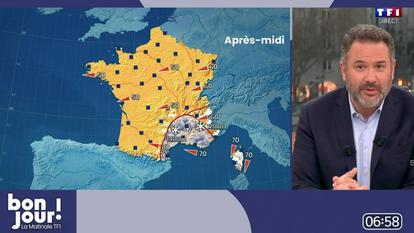 Bruce Toussaint présentant la météo dans l’émission «Bonjour !» ce mercredi 18 mars sur TF1.
