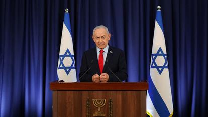 Le premier ministre israélien Benyamin Netanyahou s’exprimant lors d’une conférence de presse à Jérusalem le 19 mars 2026, dans un contexte de conflit israélo-américain avec l’Iran.
